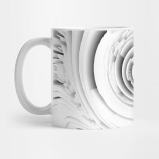 3D White Floral Scrollwork Mod Mug